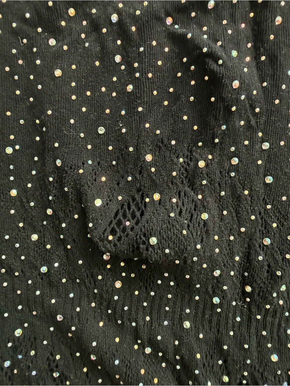 ZARA limitless contour collection Sheer Lace Top with Rhinestones